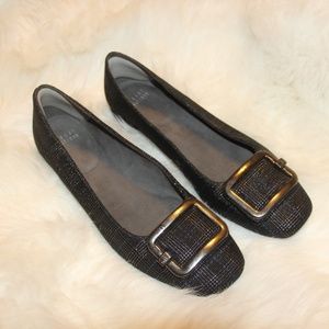 Stuart Weitzman Squared Plaid Buckle Flats 8